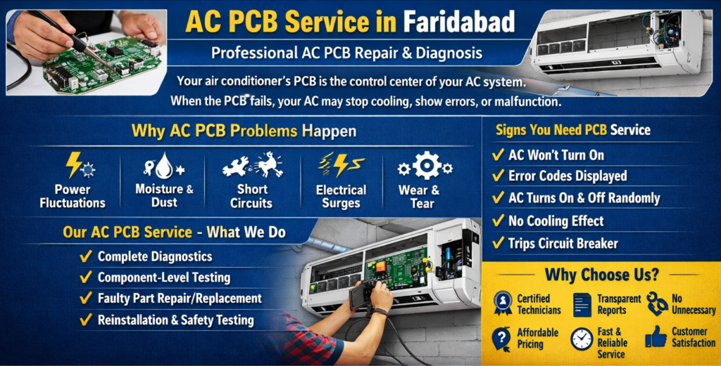 AC PCB repair near me with accurate fault detection