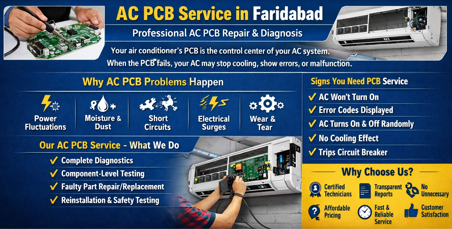AC PCB repair near me with accurate fault detection